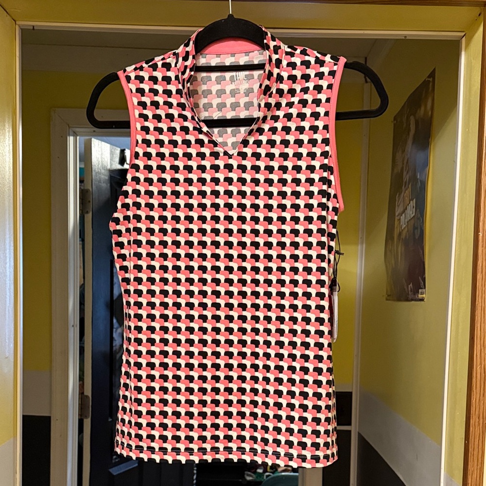 Tail Pink and Black Geometric Tank Top